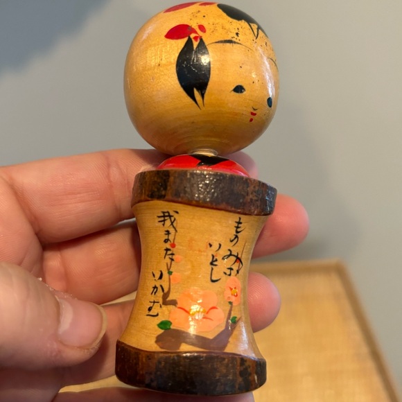 Vintage Japanese Kokeshi Nodder Dolls 3.5” tall made in Japan - Picture 9 of 9